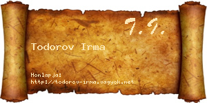 Todorov Irma névjegykártya