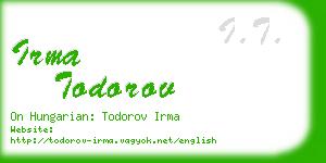 irma todorov business card